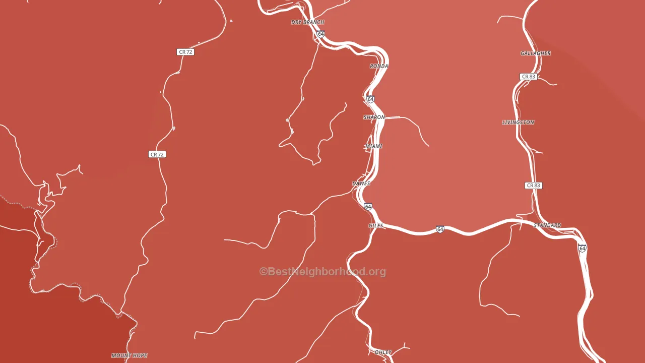 25054, WV block-group political-lean map