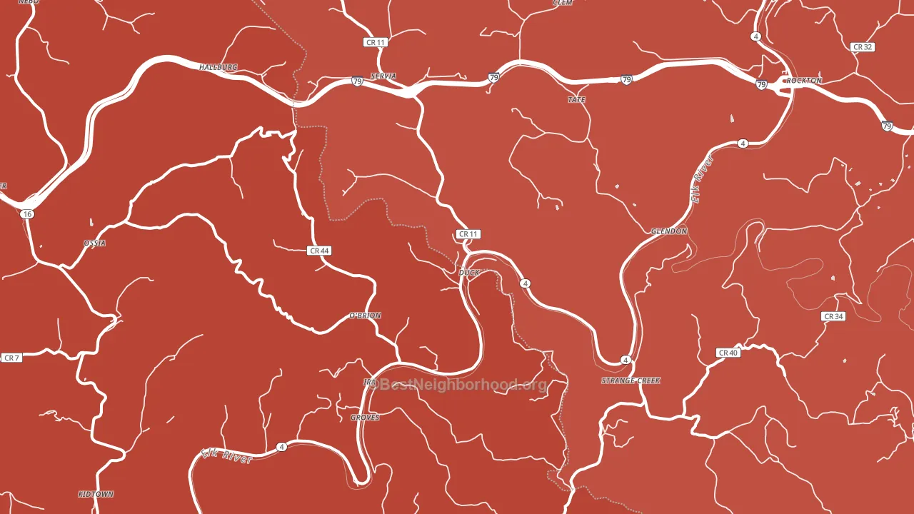 25063, WV block-group political-lean map