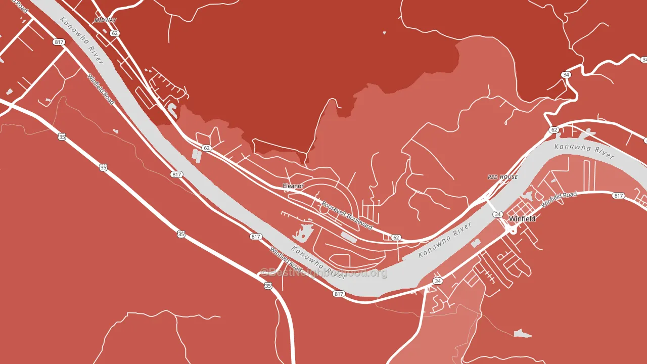 25070, WV block-group political-lean map