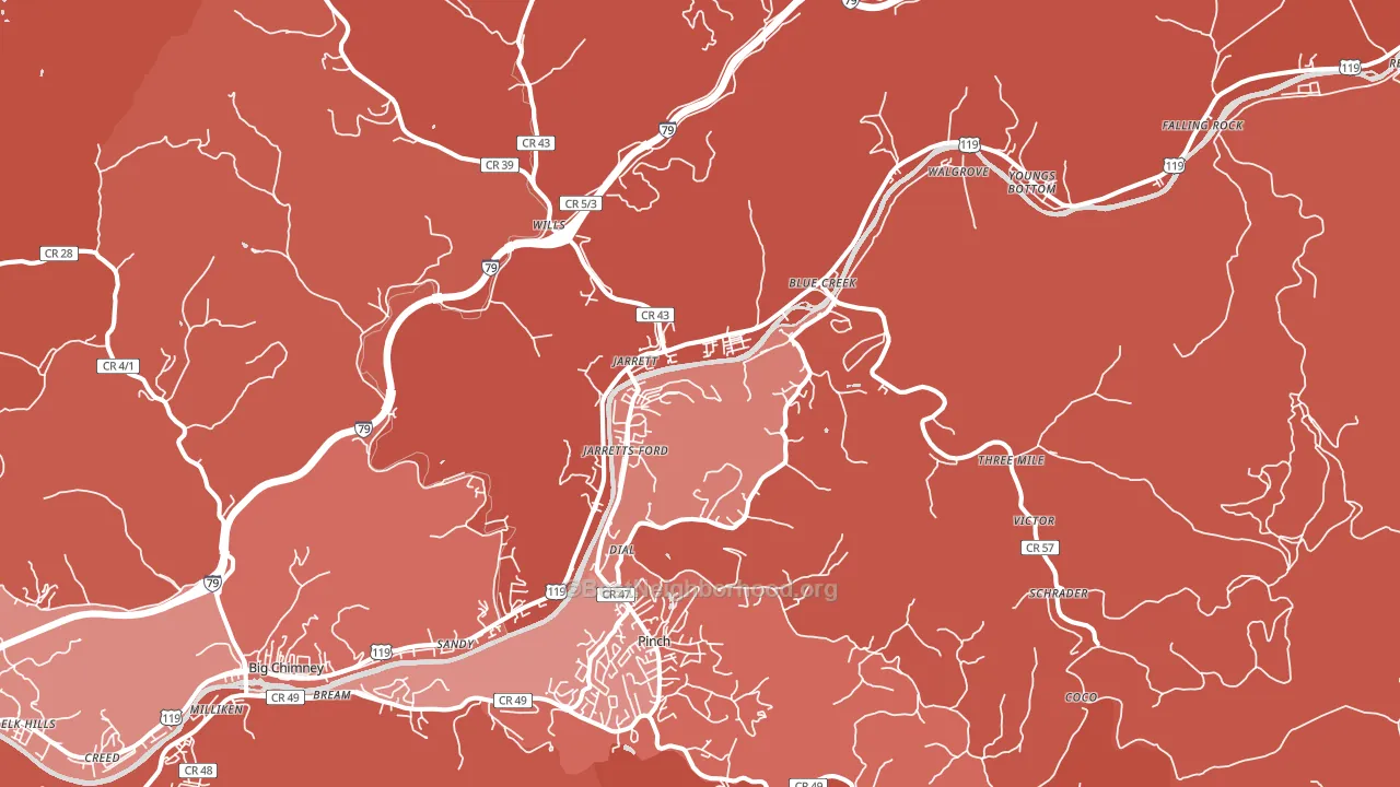 25071, WV block-group political-lean map