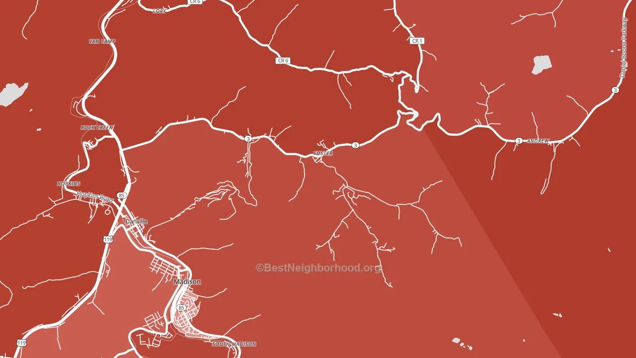 25081, WV block-group political-lean map