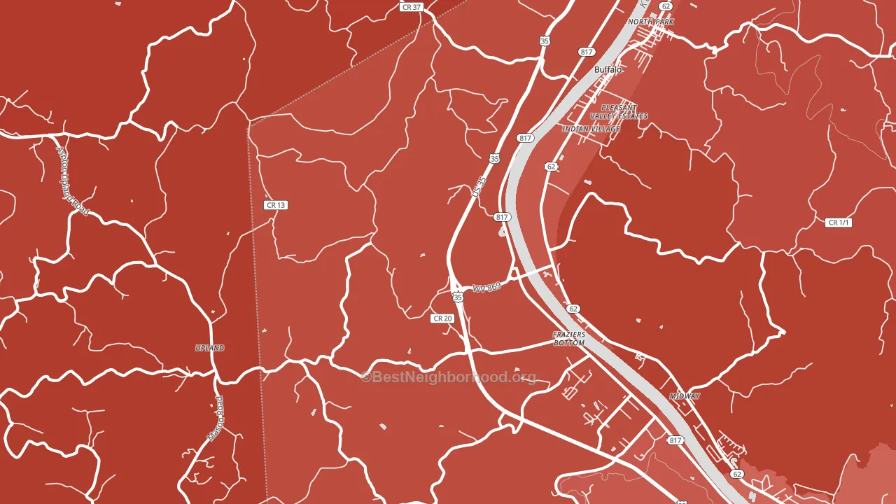 25082, WV block-group political-lean map
