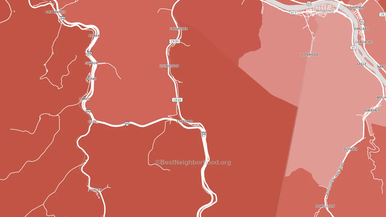 25083, WV block-group political-lean map