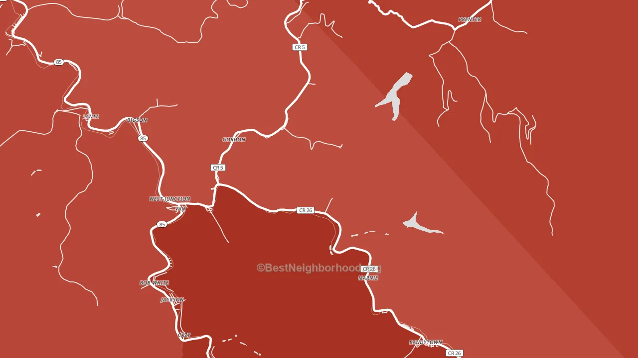 25093, WV block-group political-lean map