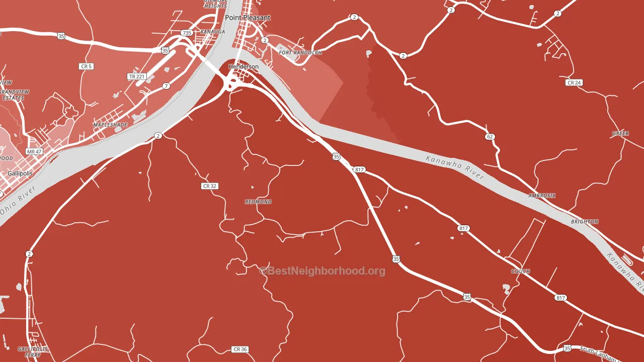 25106, WV block-group political-lean map