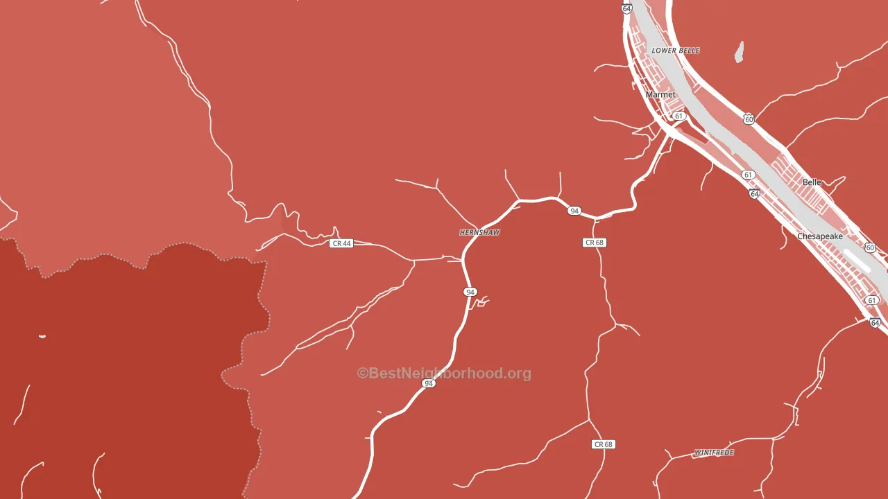 25107, WV block-group political-lean map