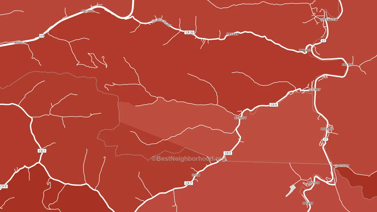 25108, WV block-group political-lean map