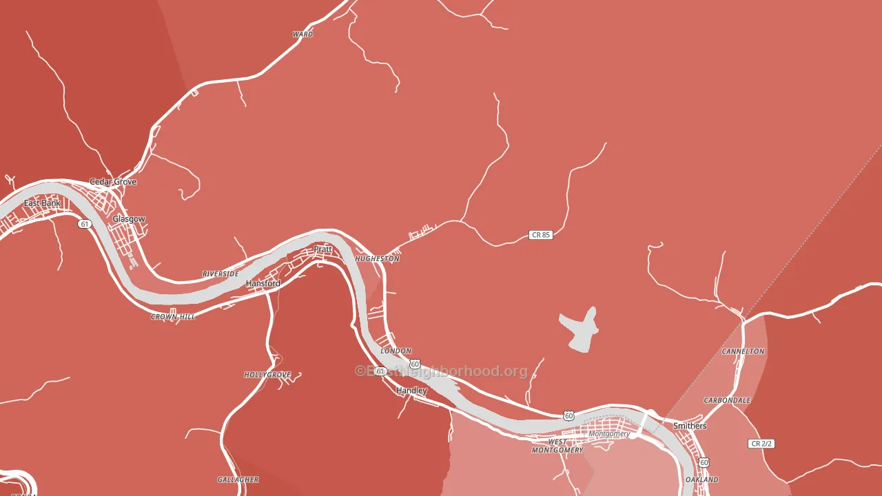 25110, WV block-group political-lean map