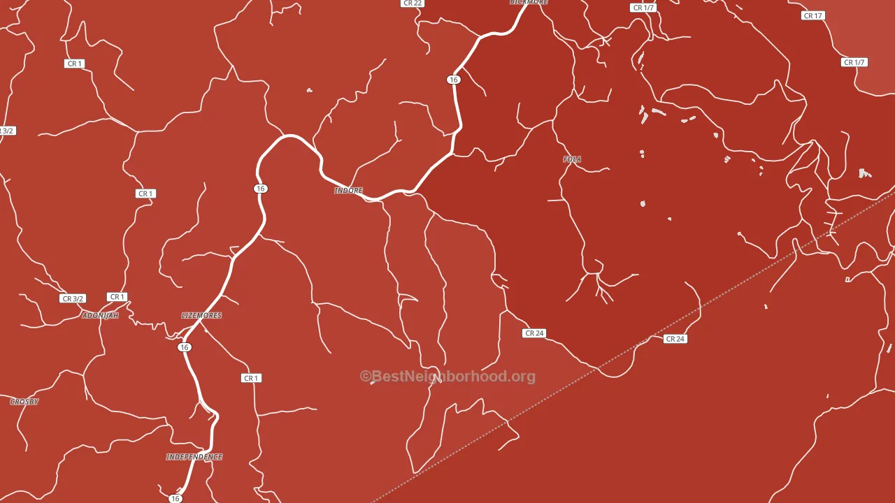 25111, WV block-group political-lean map