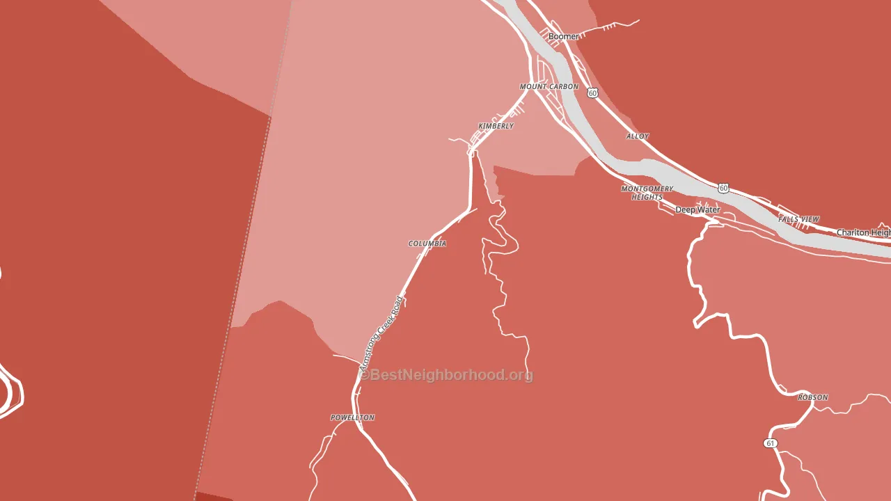 25118, WV block-group political-lean map