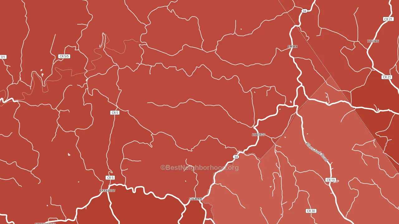 25124, WV block-group political-lean map