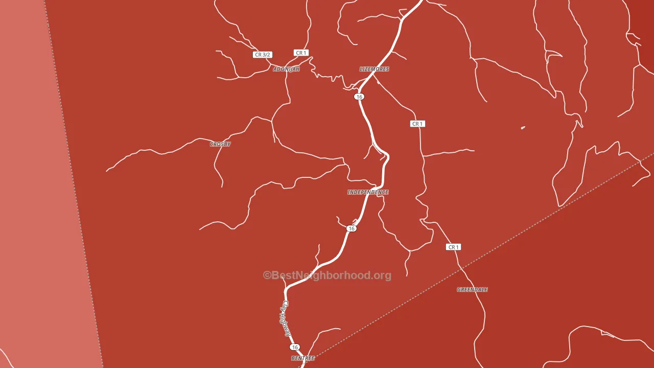 25125, WV block-group political-lean map