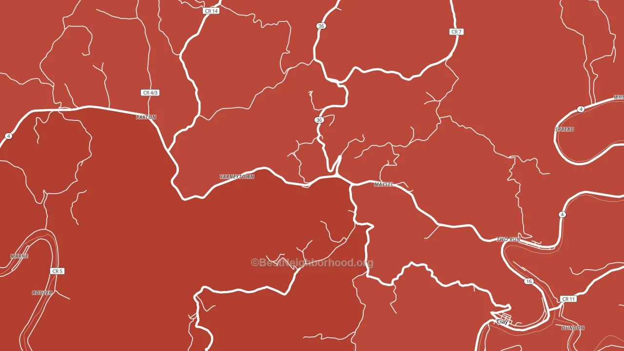 25133, WV block-group political-lean map