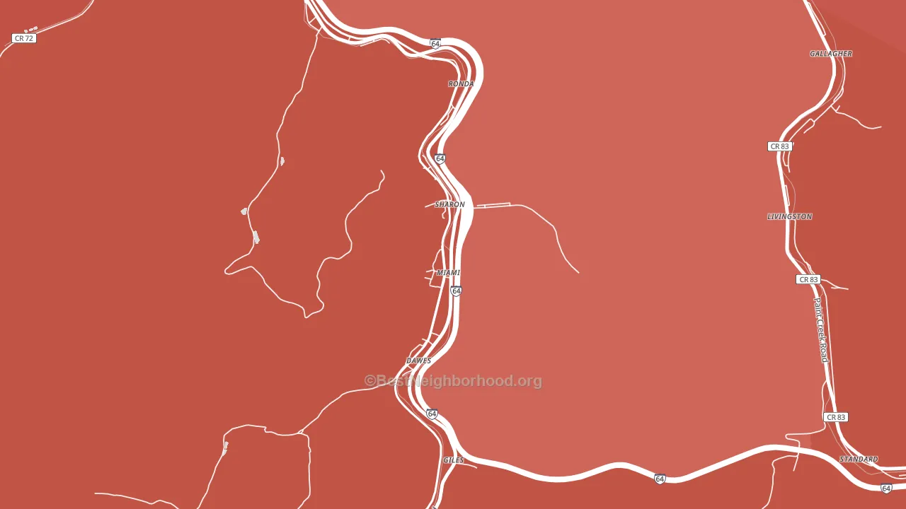 25134, WV block-group political-lean map