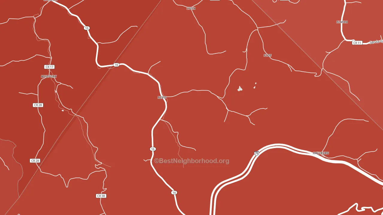 25141, WV block-group political-lean map