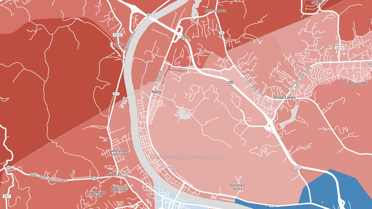 25143, WV block-group political-lean map