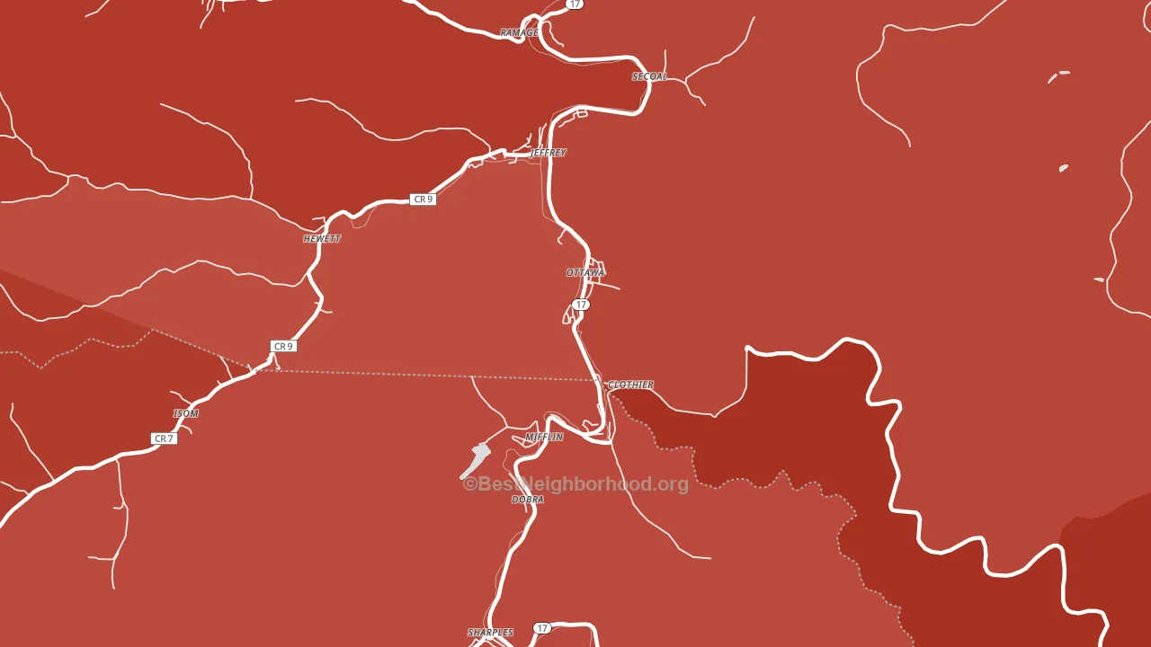 25149, WV block-group political-lean map