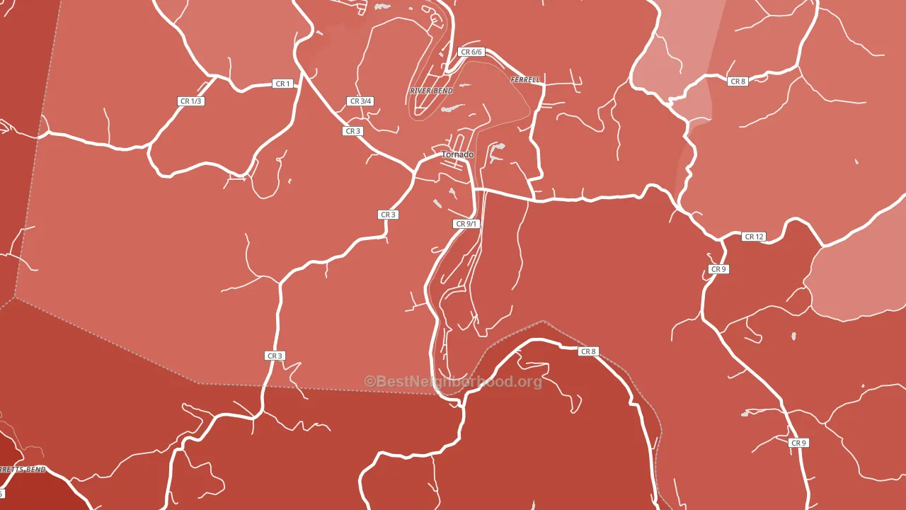 25202, WV block-group political-lean map