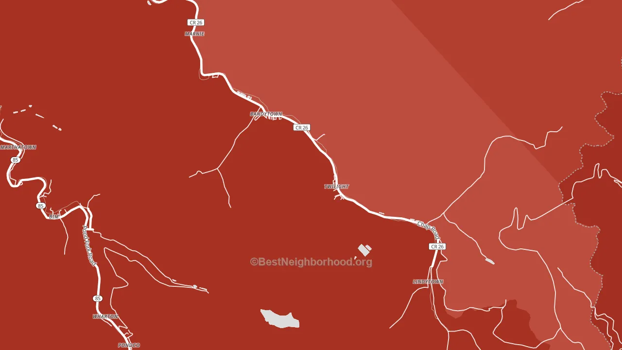 25204, WV block-group political-lean map