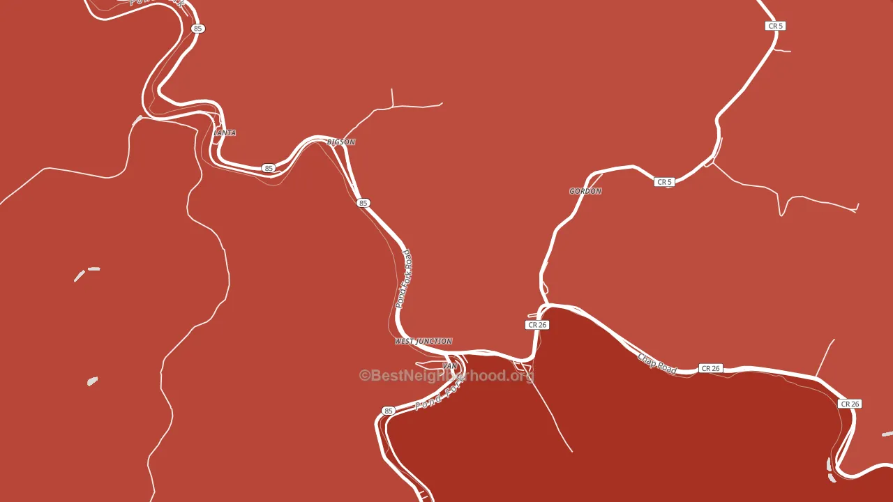 25206, WV block-group political-lean map