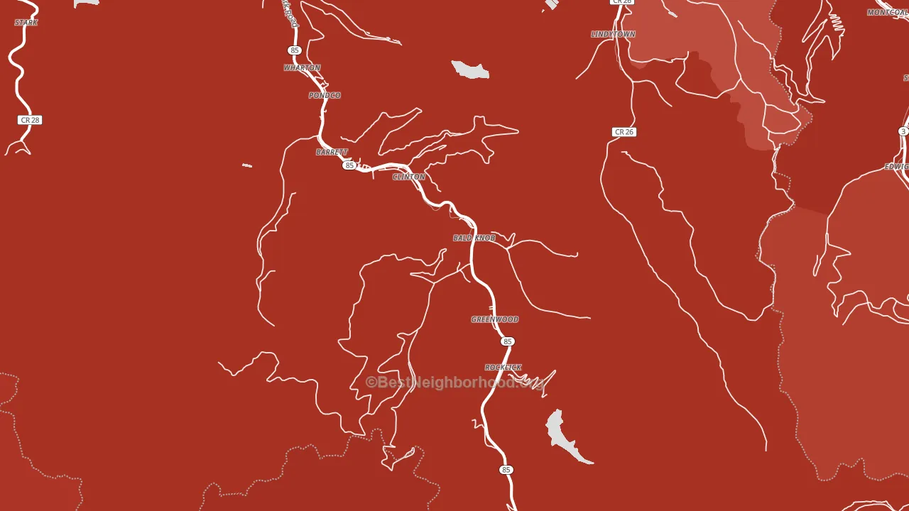 25208, WV block-group political-lean map
