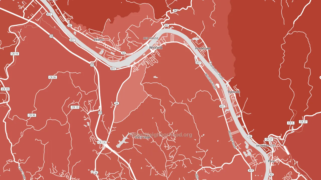 25213, WV block-group political-lean map