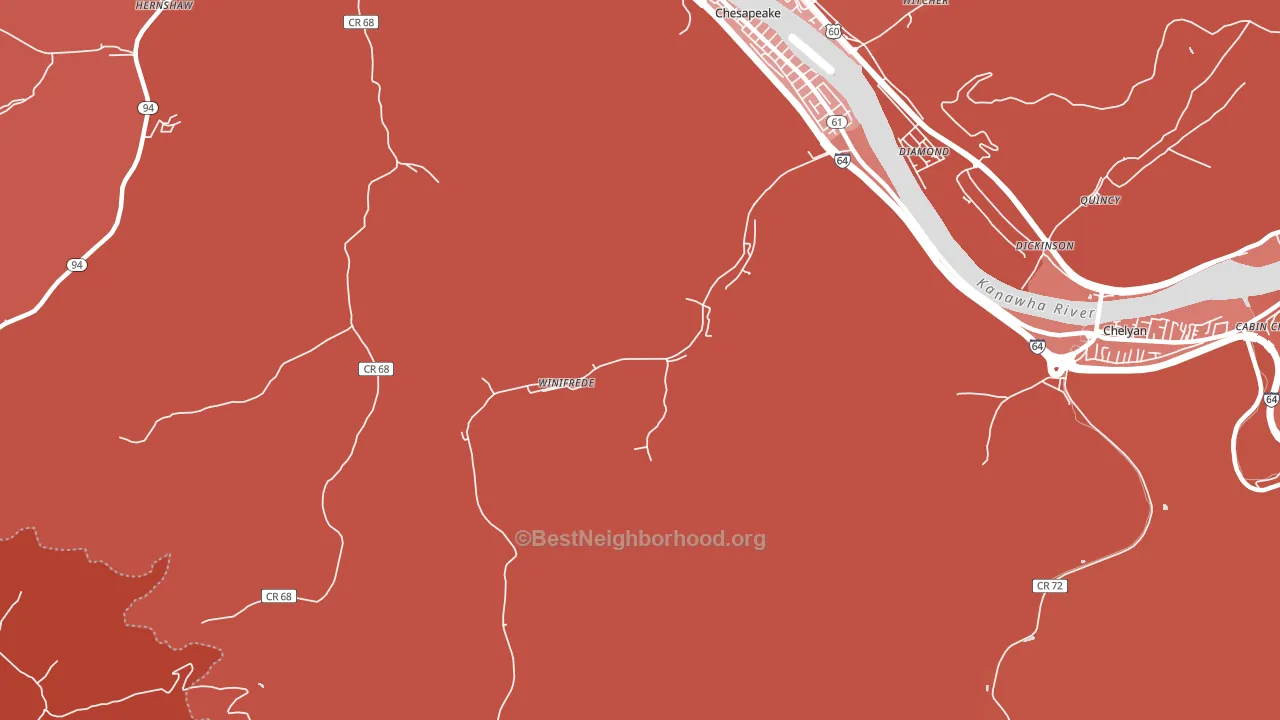 25214, WV block-group political-lean map