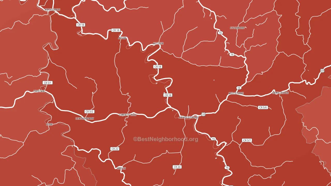 25234, WV block-group political-lean map