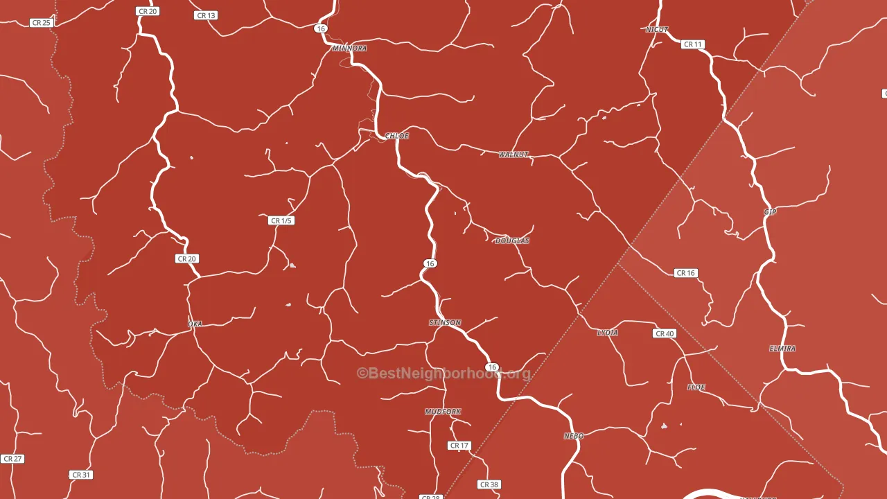 25235, WV block-group political-lean map