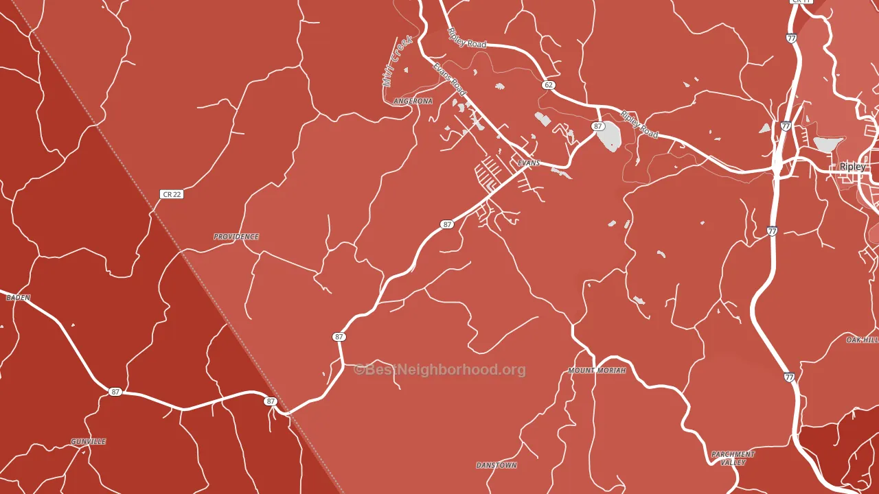 25241, WV block-group political-lean map