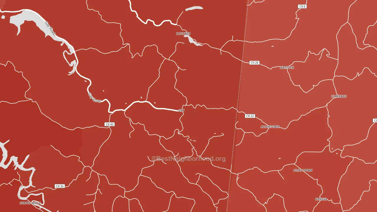 25244, WV block-group political-lean map