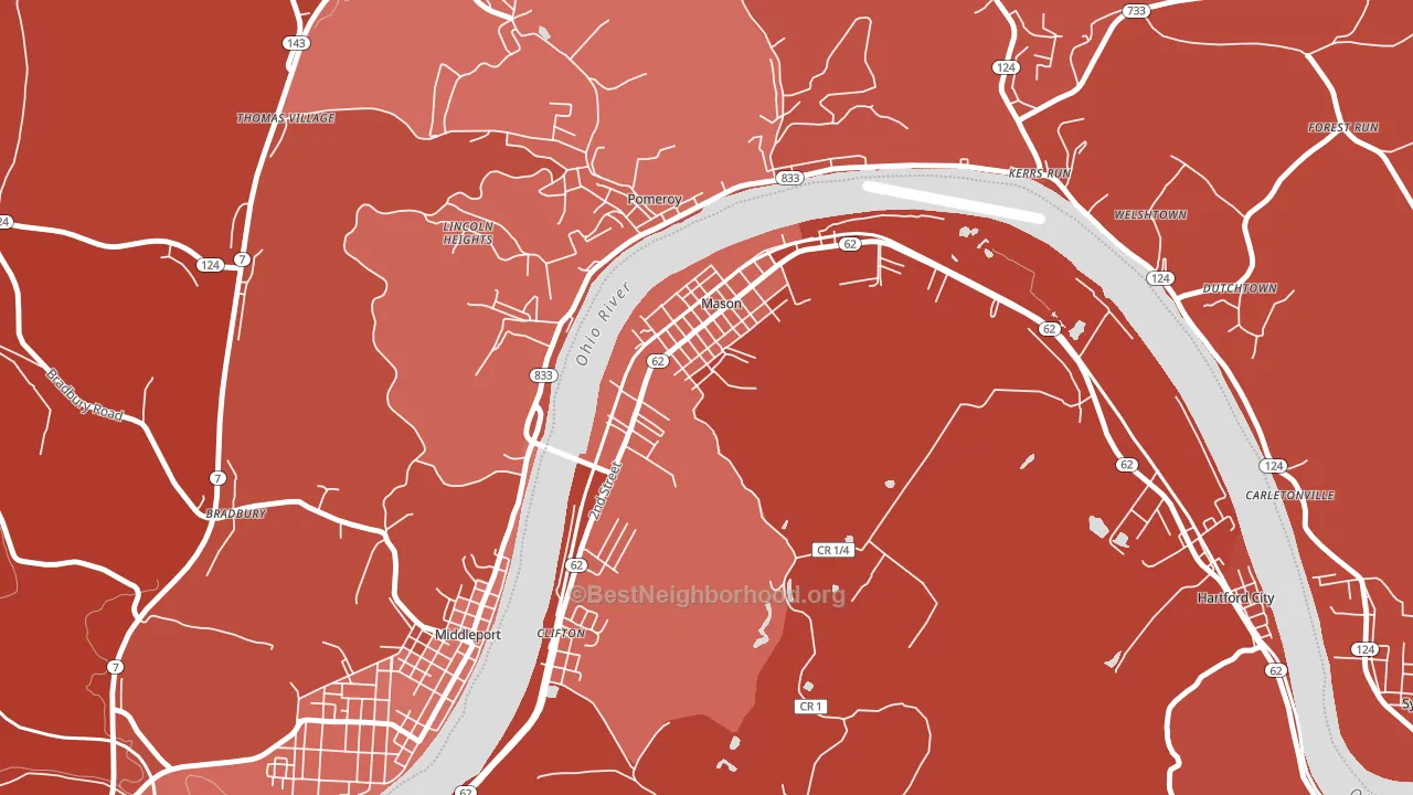 25260, WV block-group political-lean map