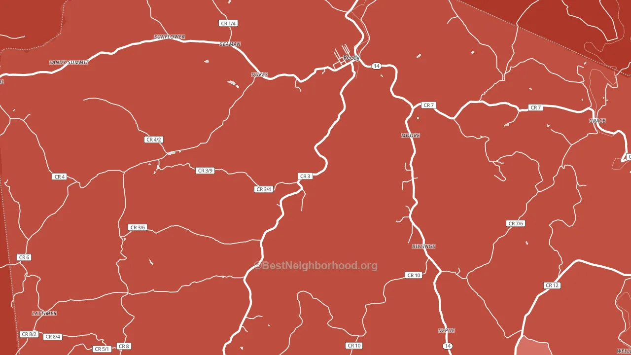 25270, WV block-group political-lean map