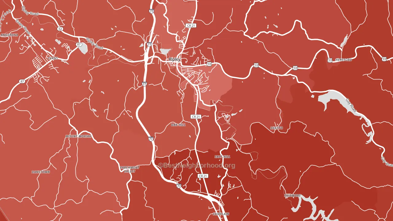 25271, WV block-group political-lean map