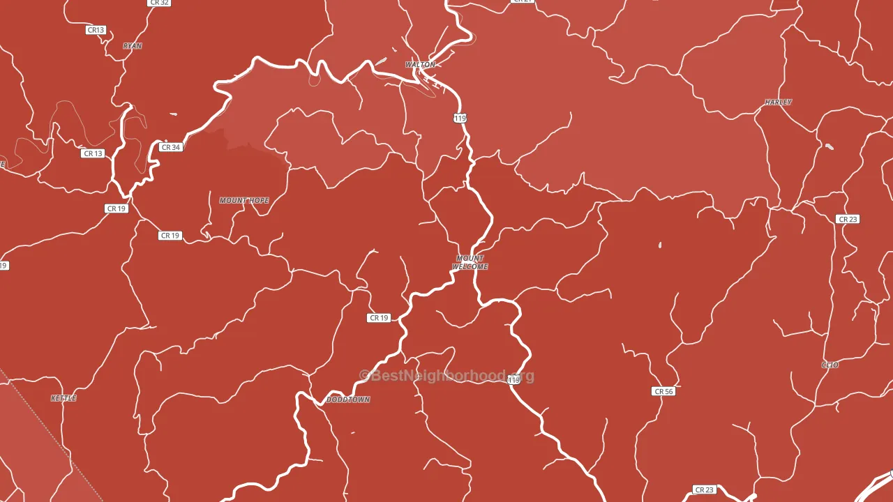 25286, WV block-group political-lean map