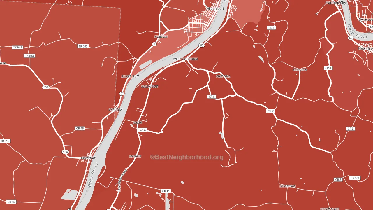 25287, WV block-group political-lean map