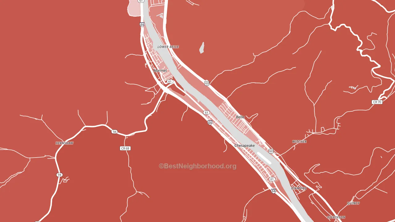 25315, WV block-group political-lean map