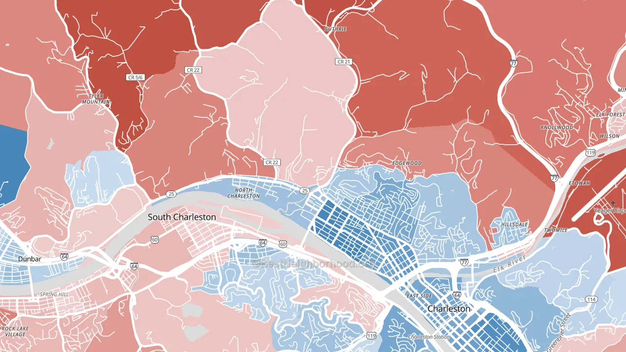 25387, WV block-group political-lean map