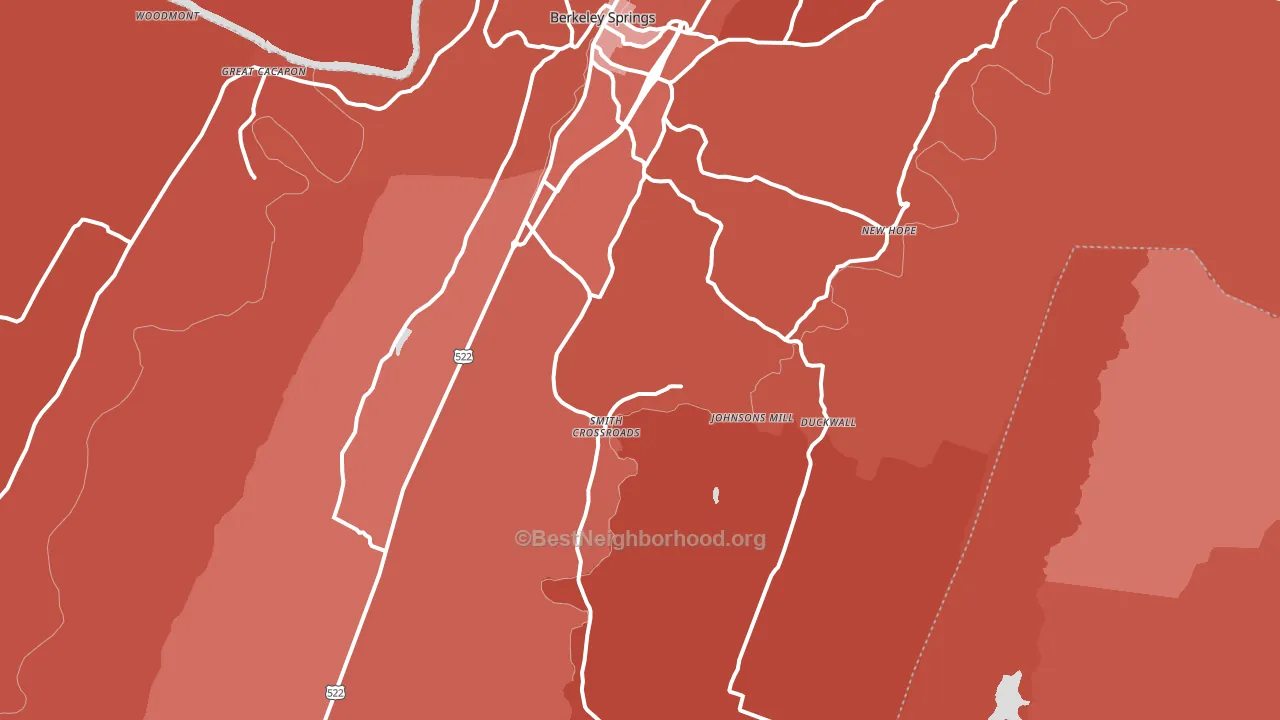 25411, WV block-group political-lean map
