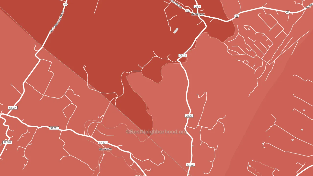 25421, WV block-group political-lean map