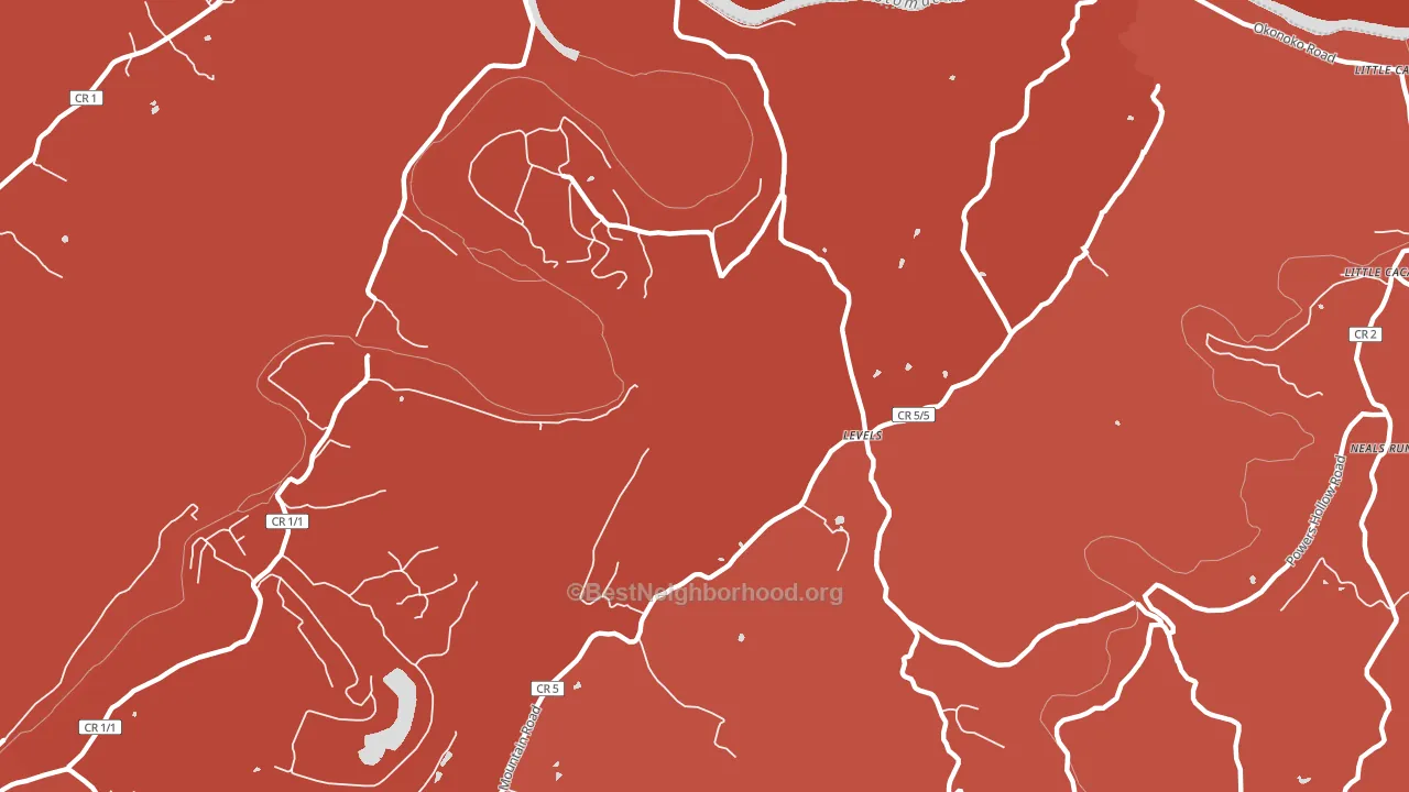 25431, WV block-group political-lean map