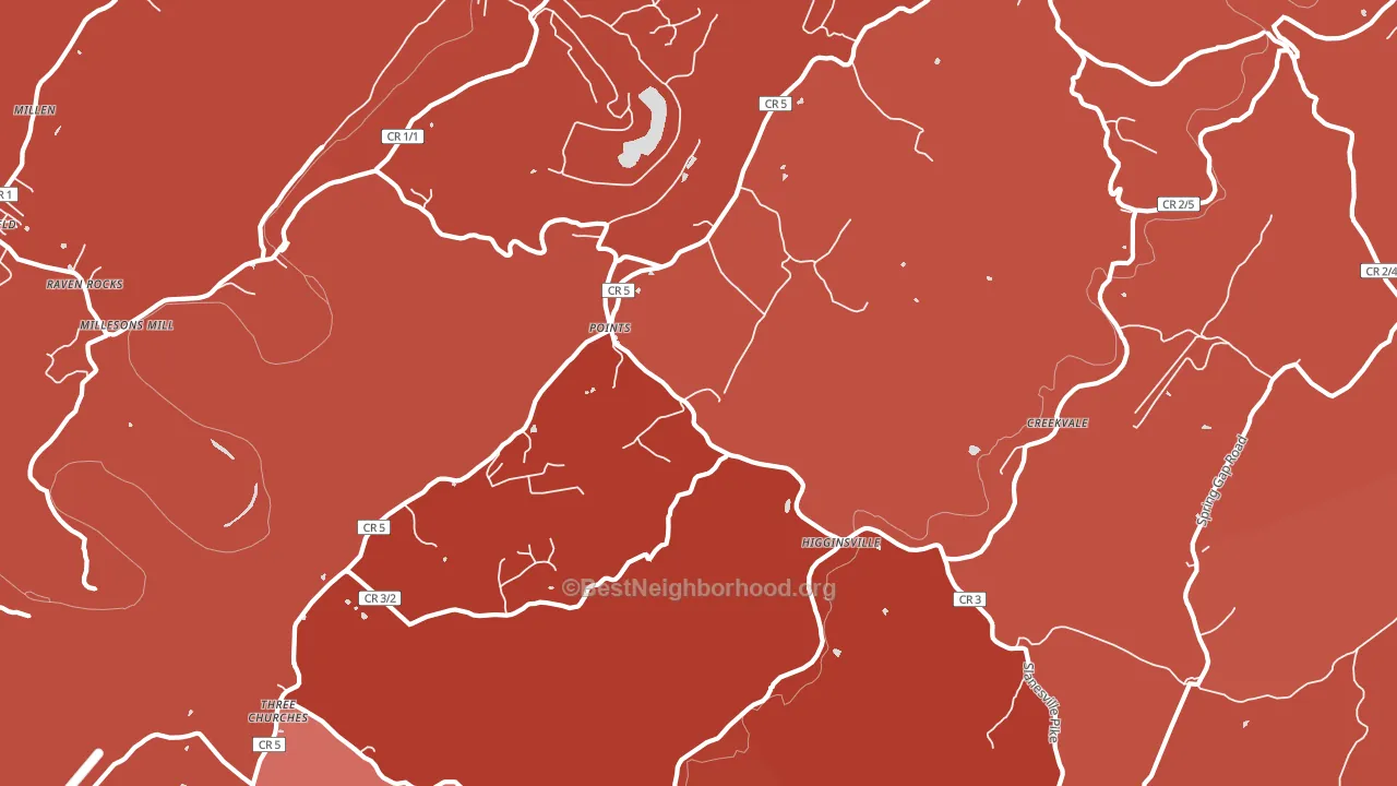 25437, WV block-group political-lean map