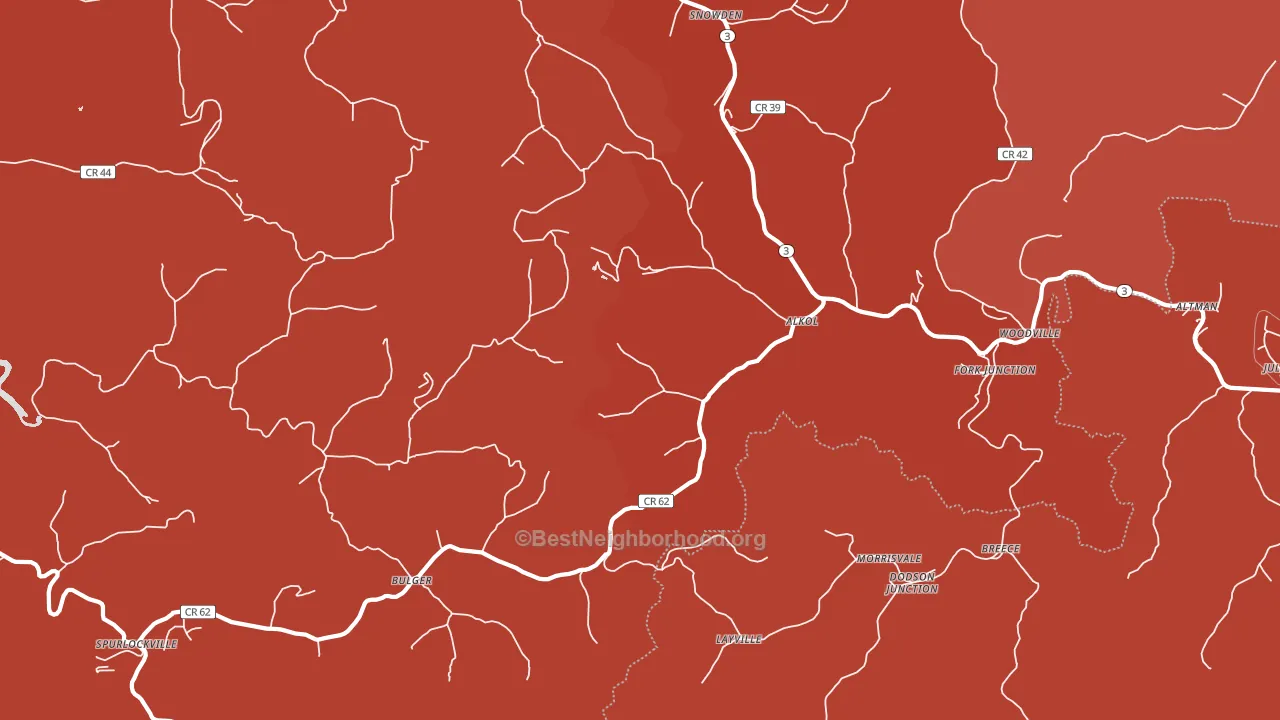 25501, WV block-group political-lean map