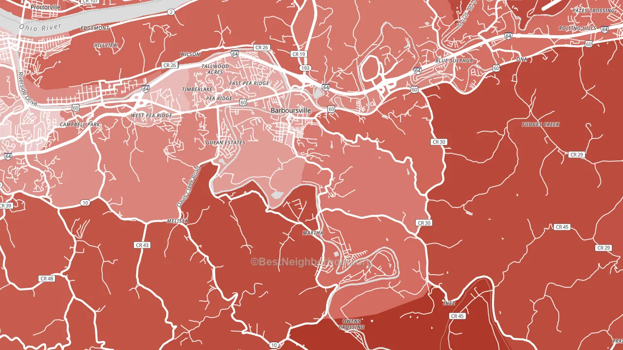 25504, WV block-group political-lean map