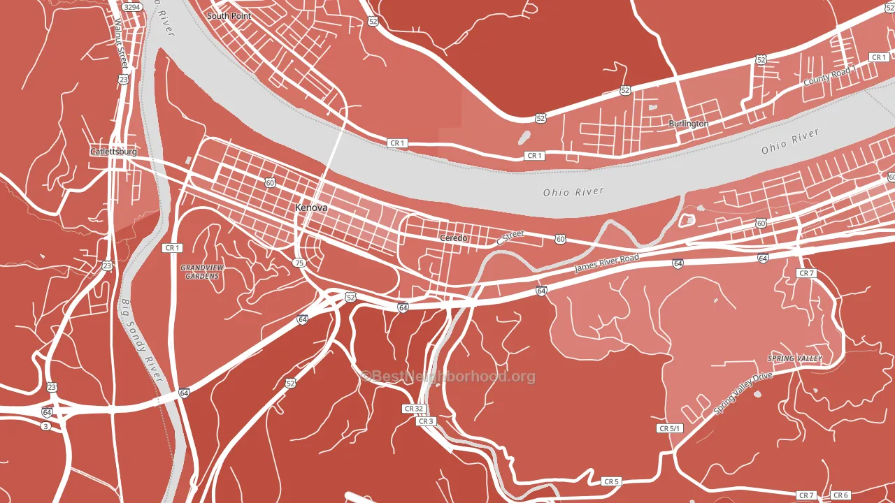 25507, WV block-group political-lean map