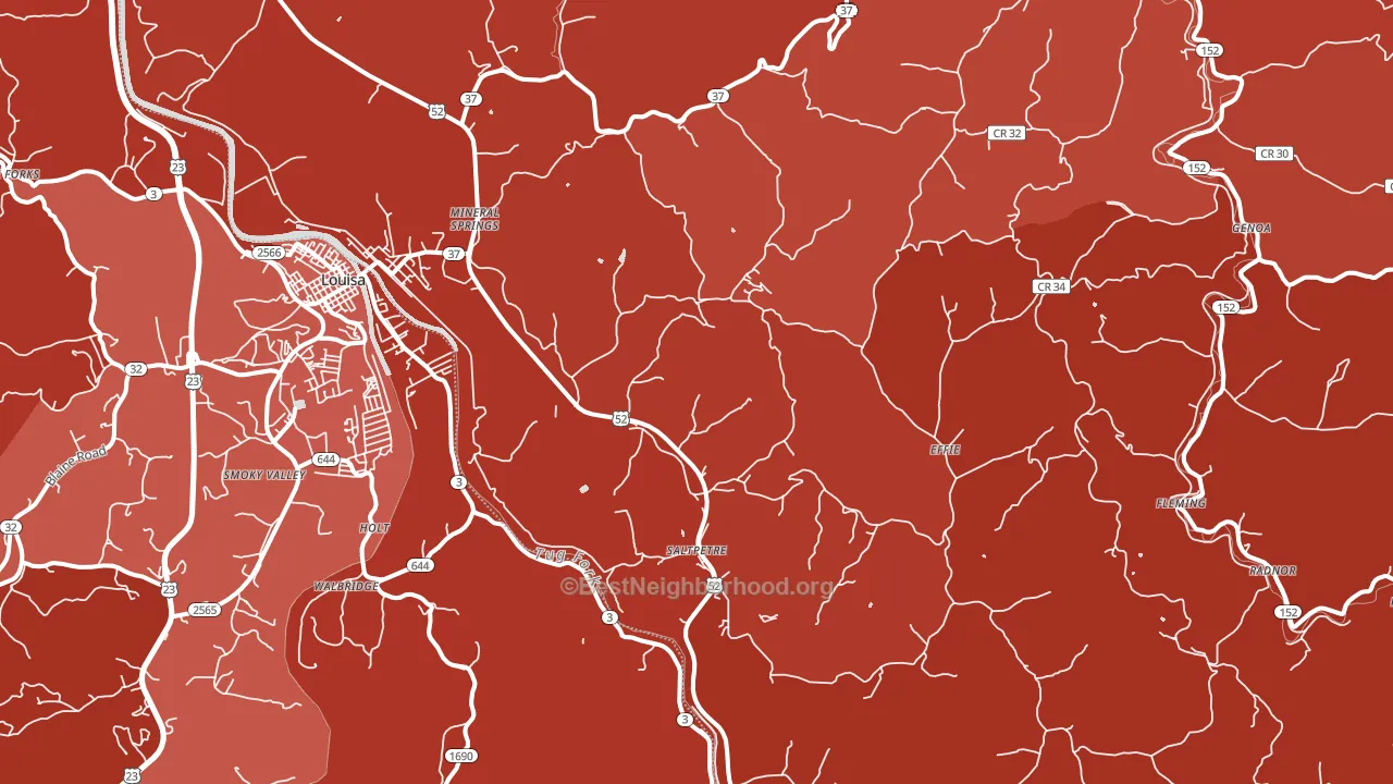 25514, WV block-group political-lean map