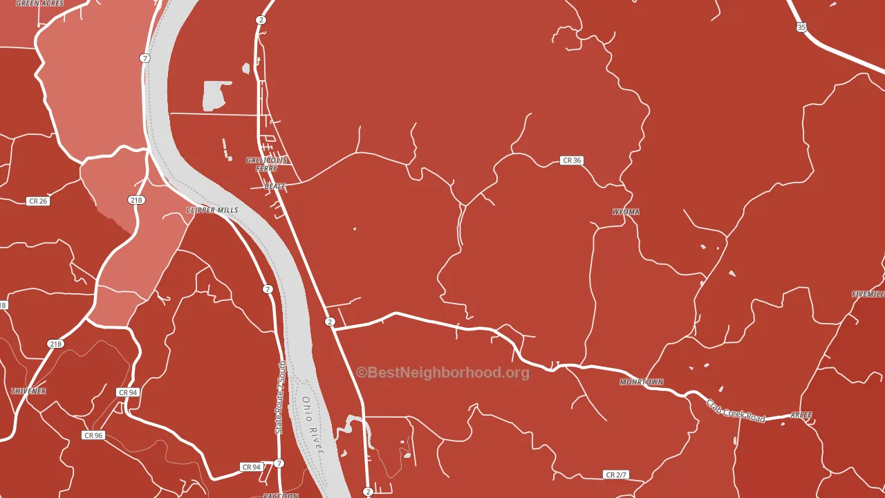 25515, WV block-group political-lean map