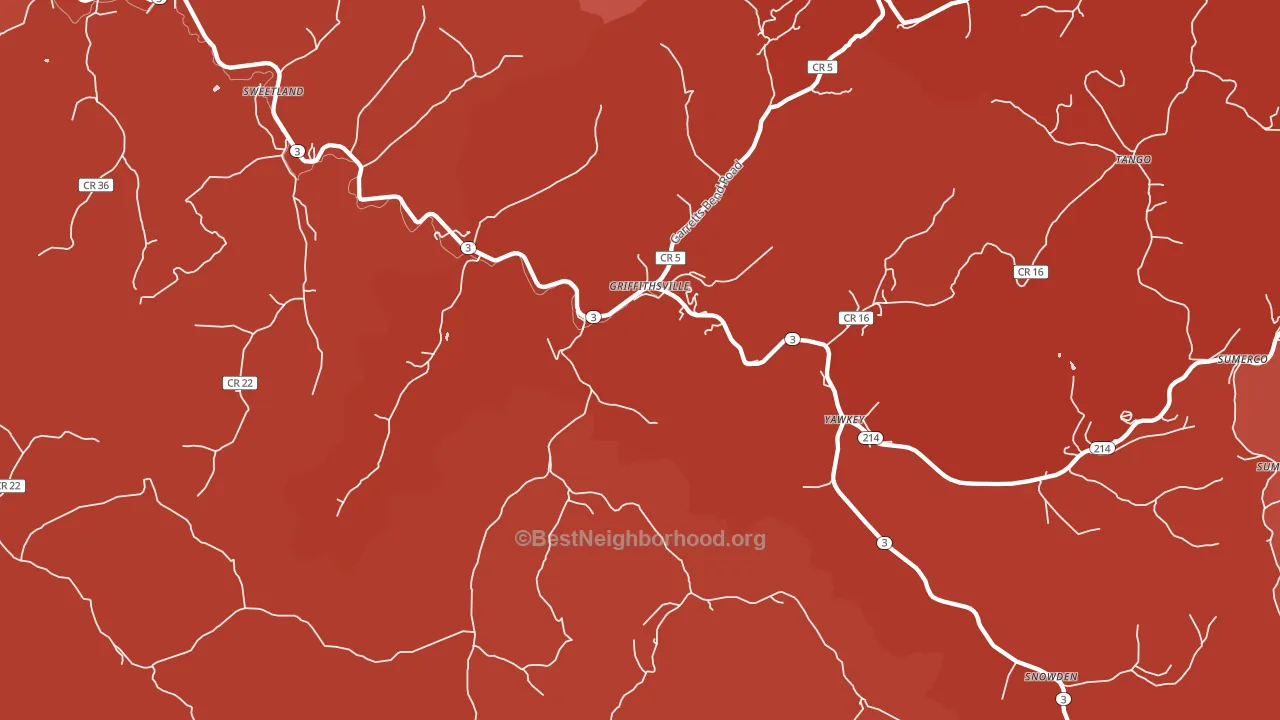 25521, WV block-group political-lean map