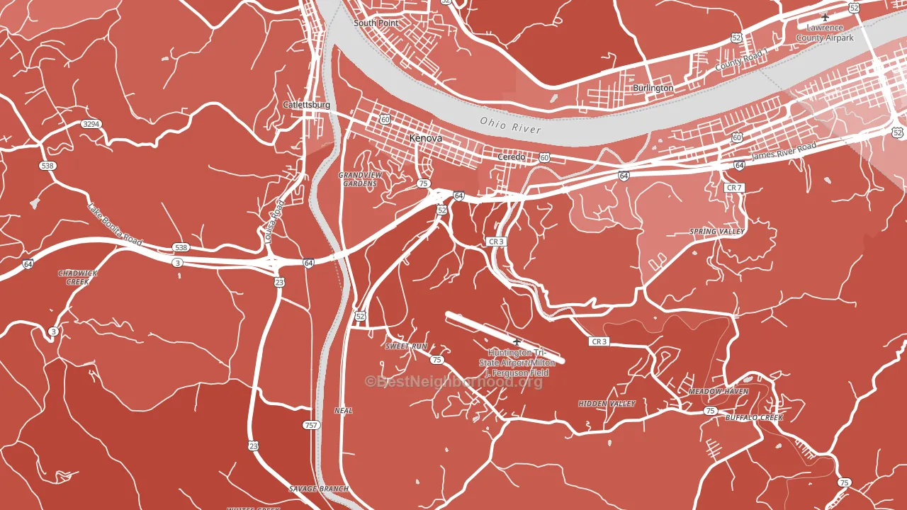 25530, WV block-group political-lean map
