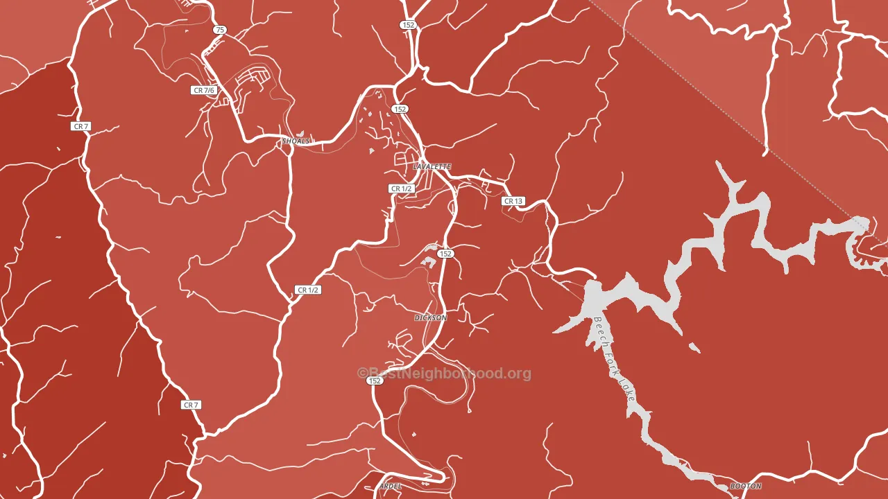 25535, WV block-group political-lean map